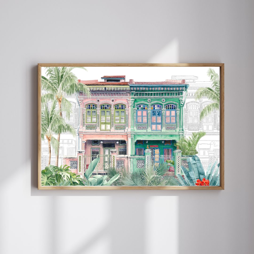 Peranakan Shophouses Art Print