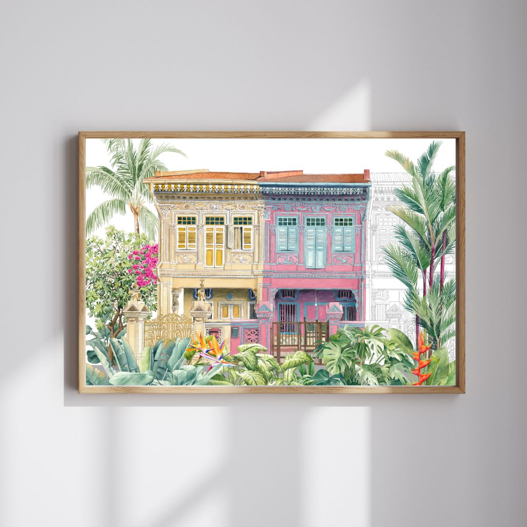Peranakan Shophouses Art Print
