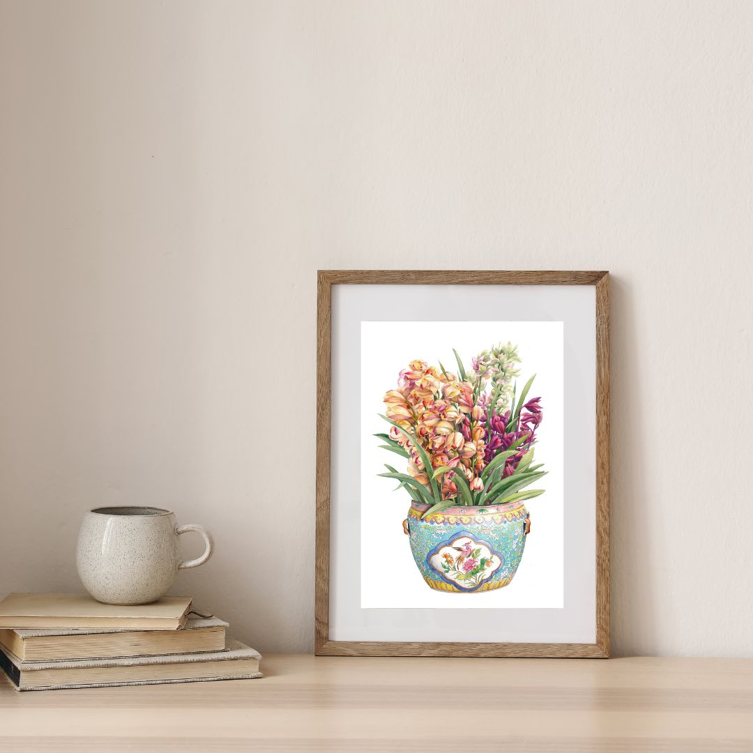 Peranakan Porcelain with Flowers Art Print