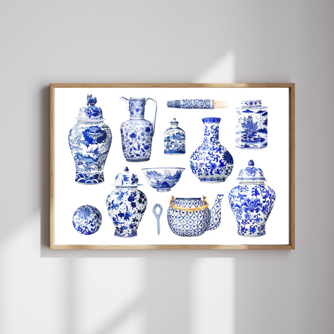 Blue Porcelain Art Print