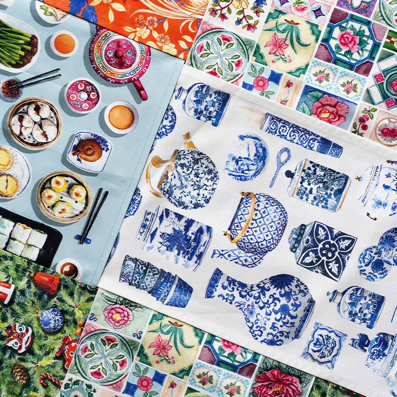 Peranakan Porcelain Table Runner