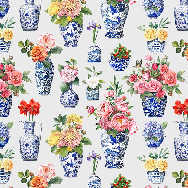 Porcelain with a mix of flowers inside