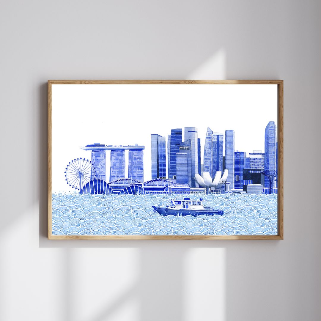 Singapore Skyline Art Print Set