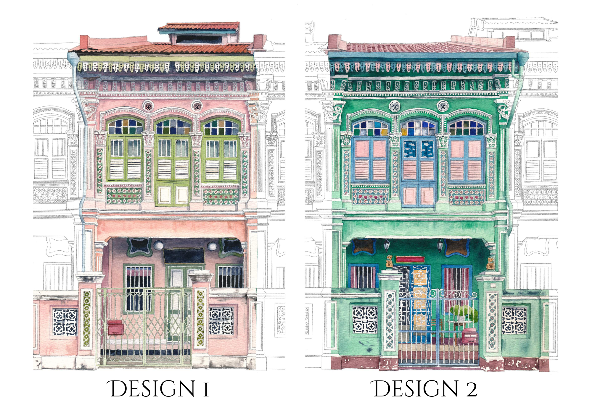 Festive Watercolour Classes: The Peranakan Shophouse Edition