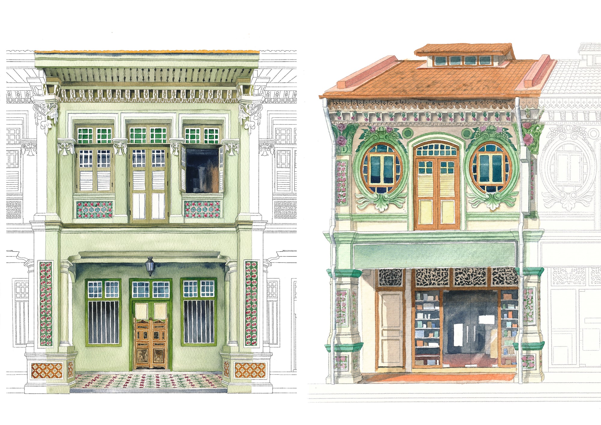 Peranakan Shophouse Watercolour Workshop