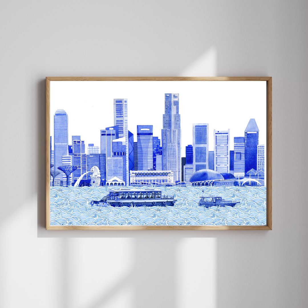 Singapore Skyline Art Print Set