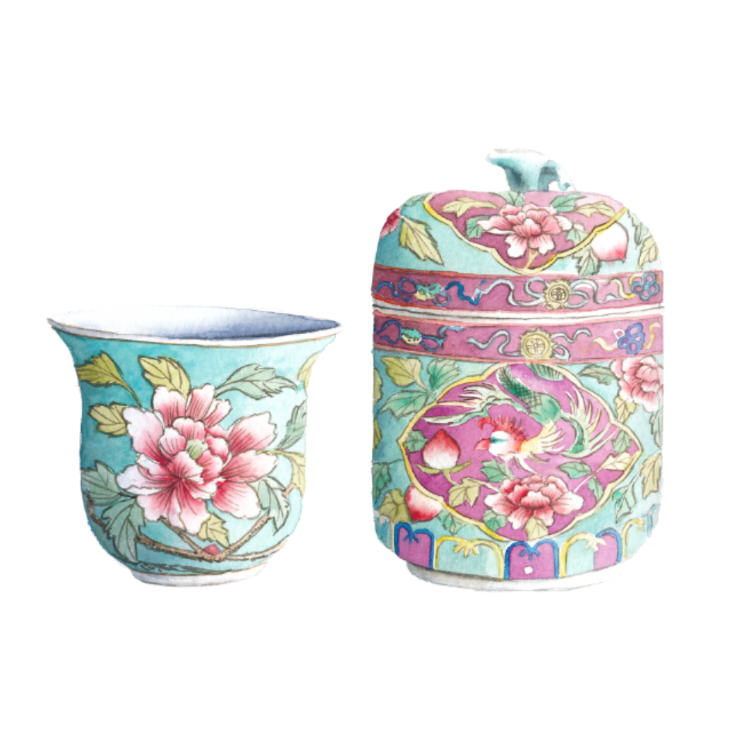 Peranakan Teapot Stencils (A4 Size)
