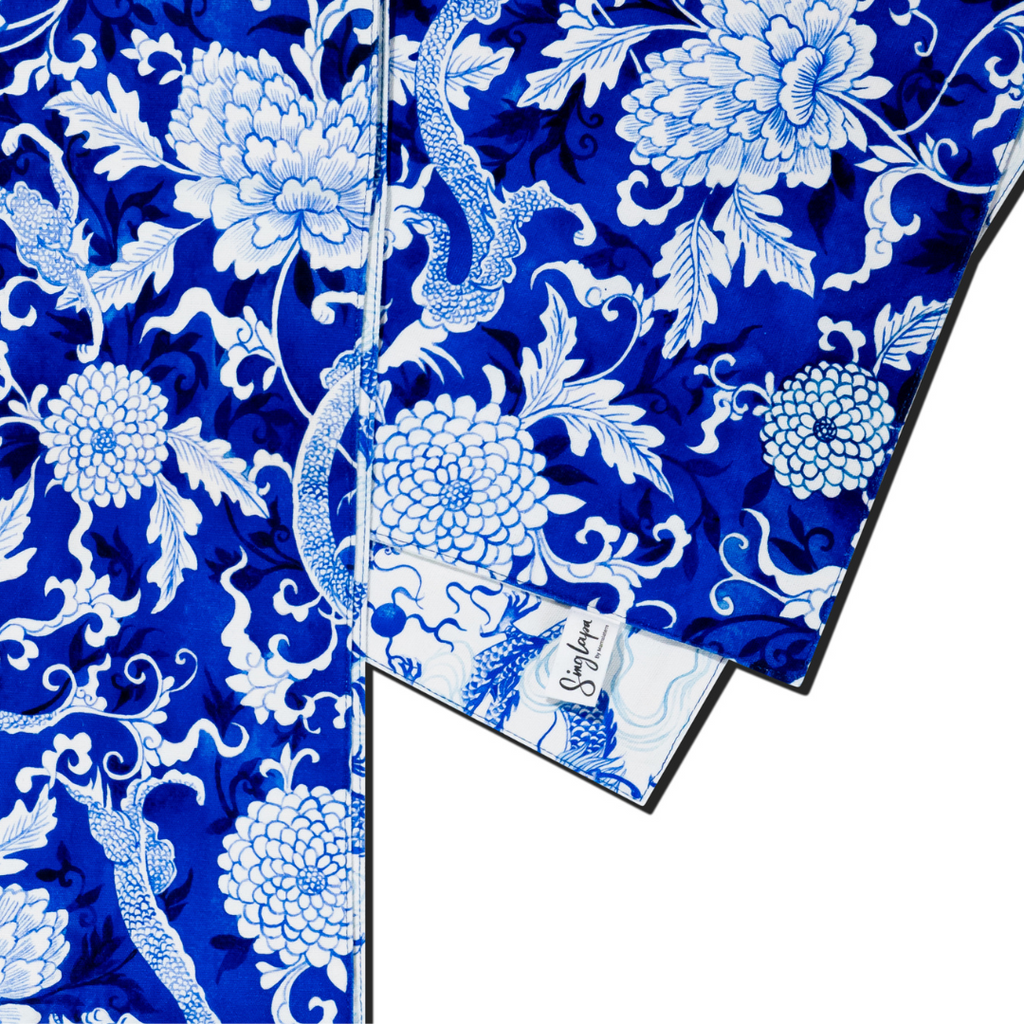 Blue Dragon & White Dragon Table Runner (Double Sided)