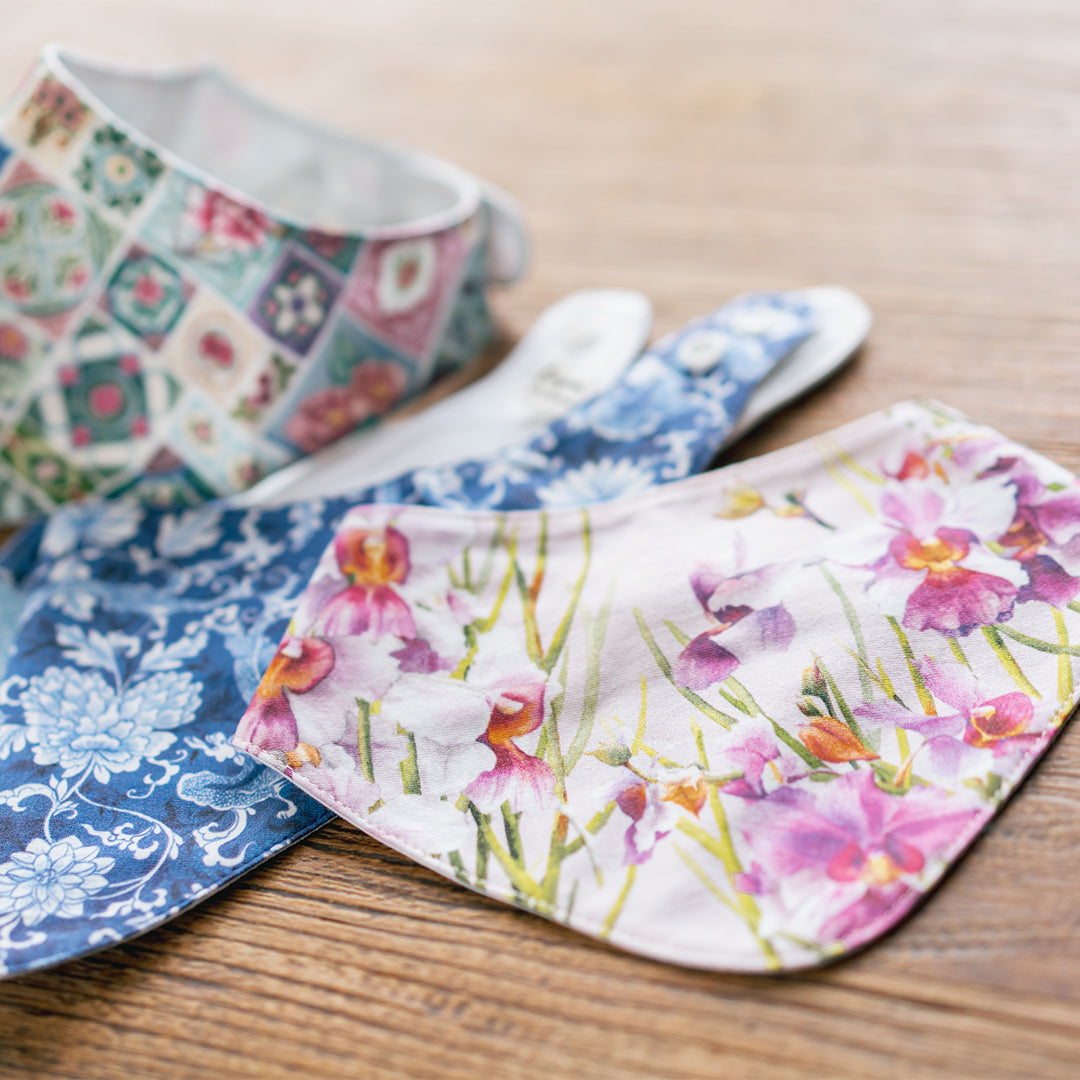Blooms & Tiles Baby Bibs