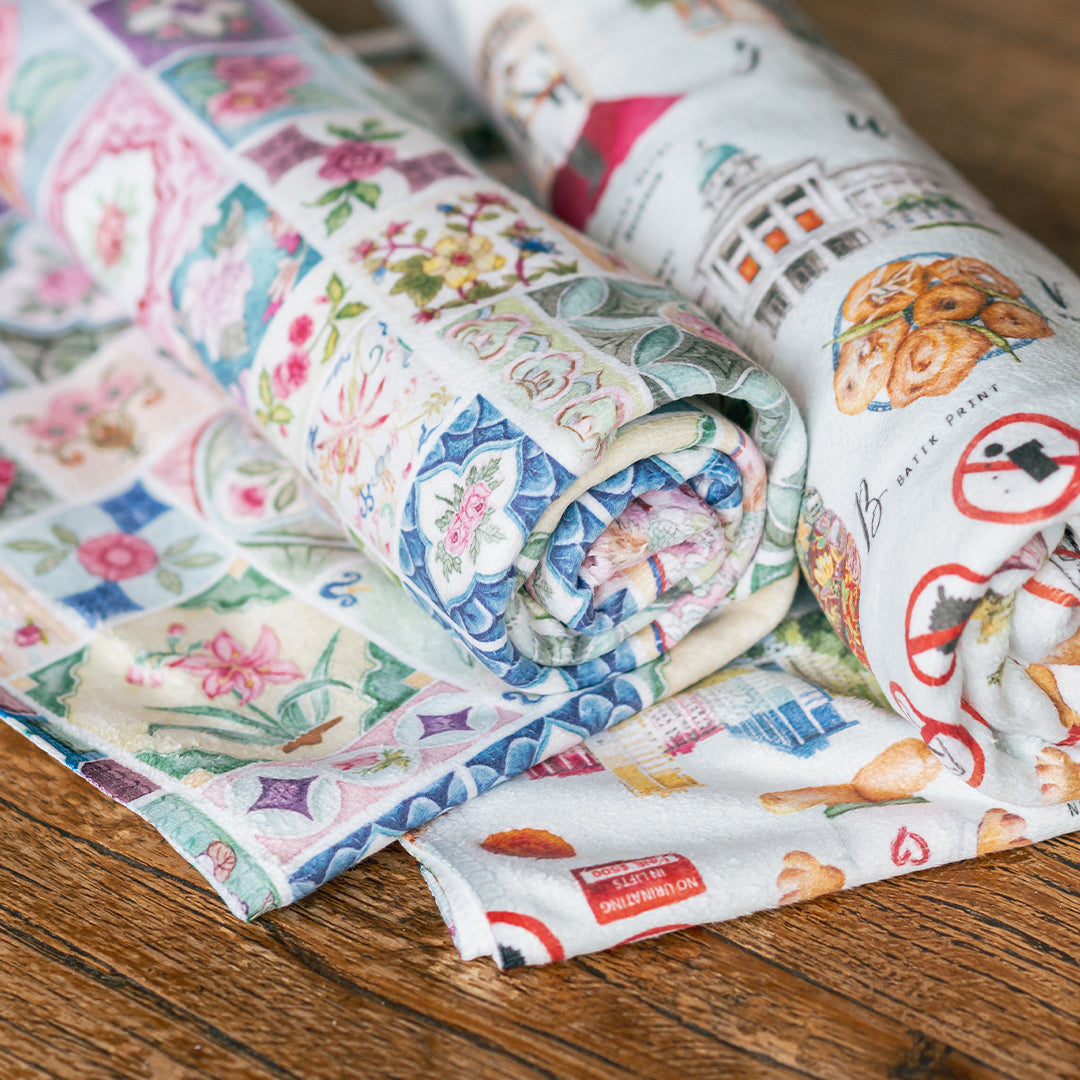 Peranakan Tiles Baby Towel