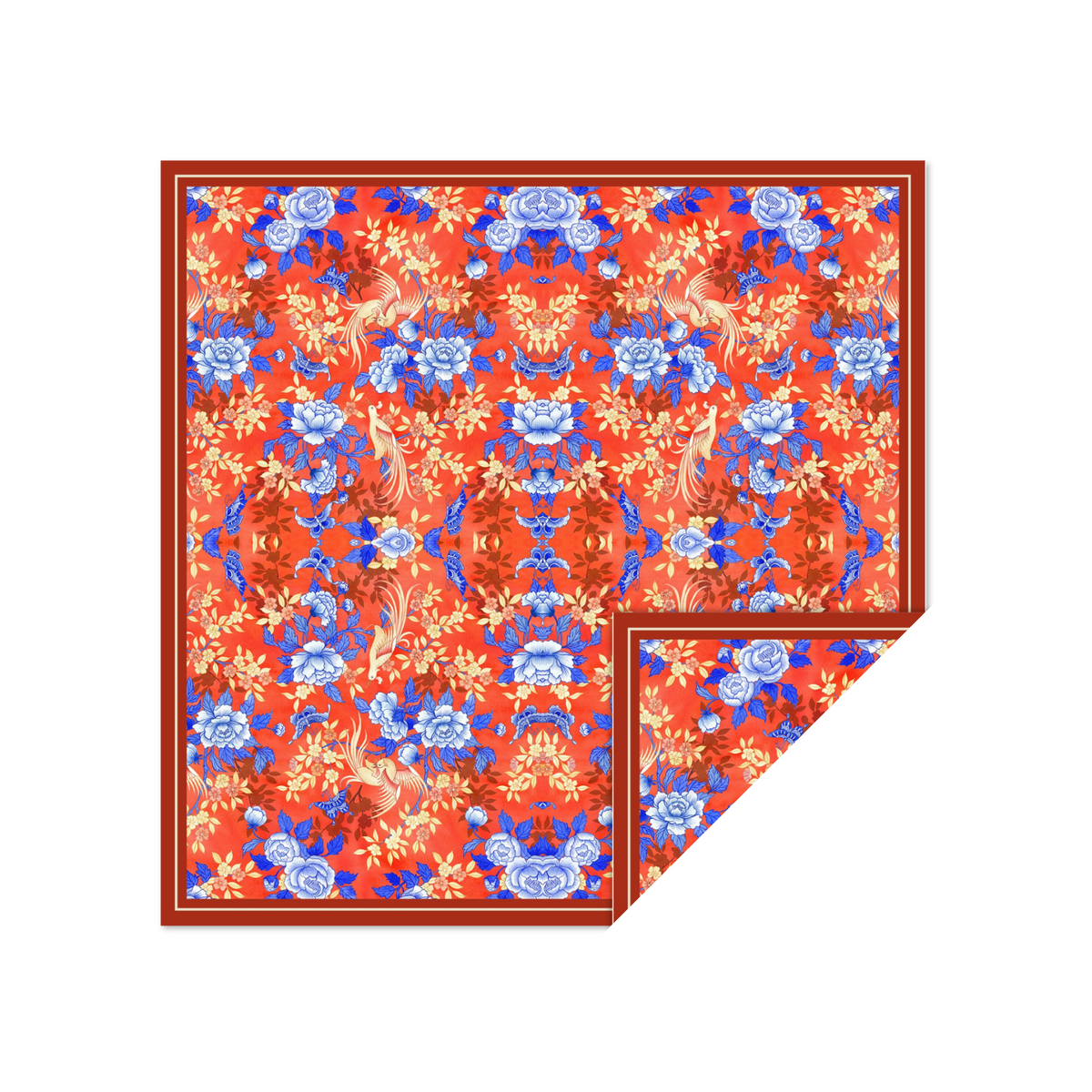 Birds & Butterfly Double-Sided Scarf