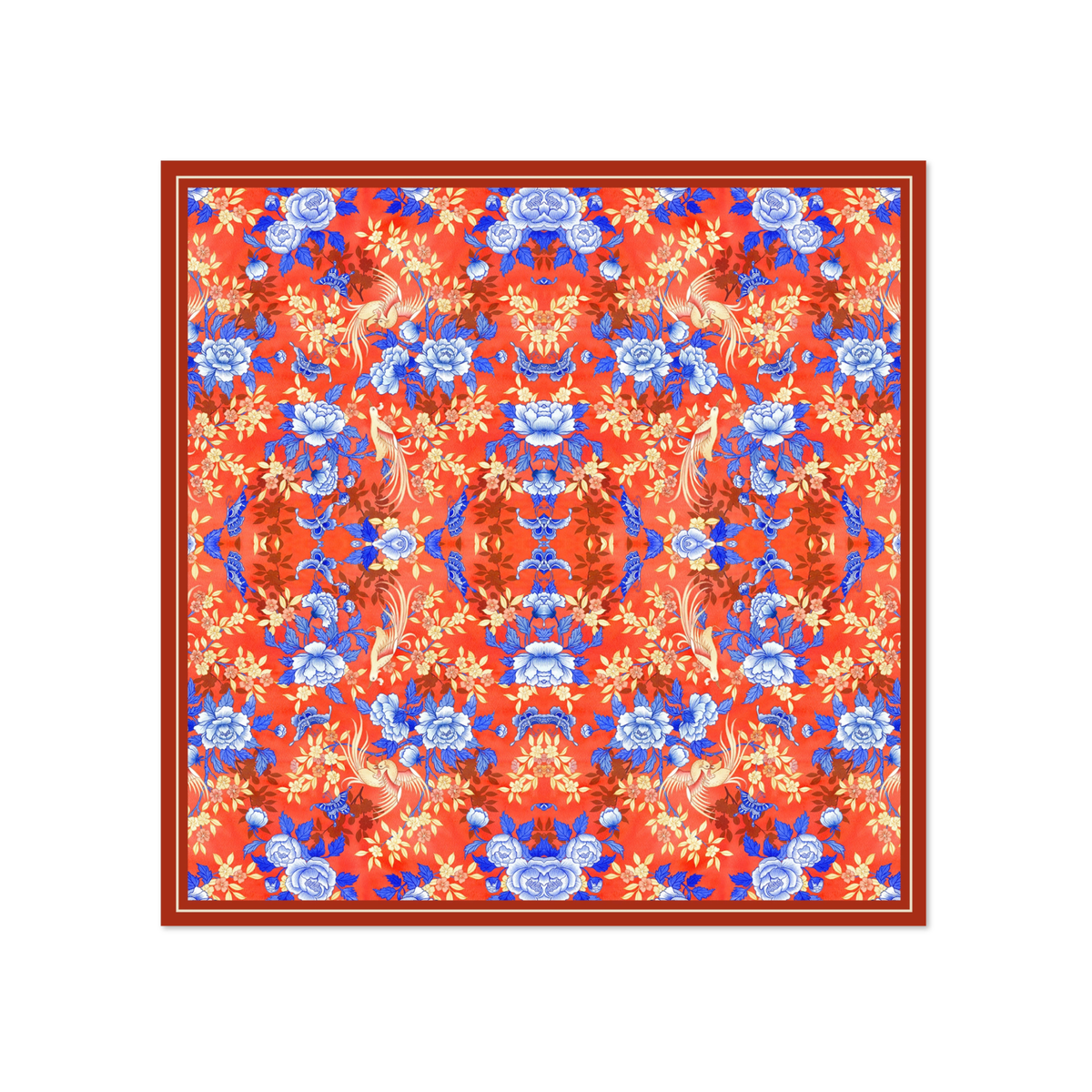 Birds & Butterfly Silk Scarf