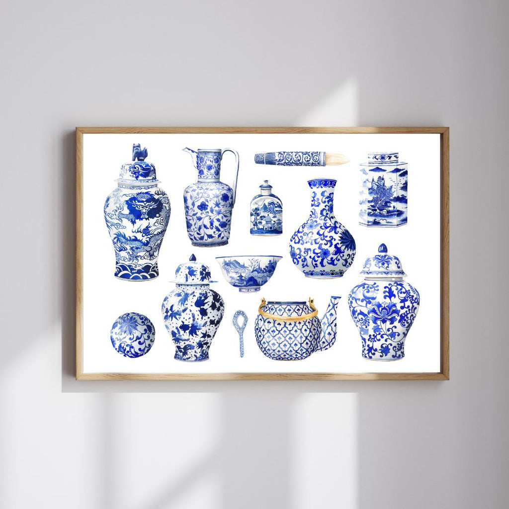 Blue Porcelain Art Print