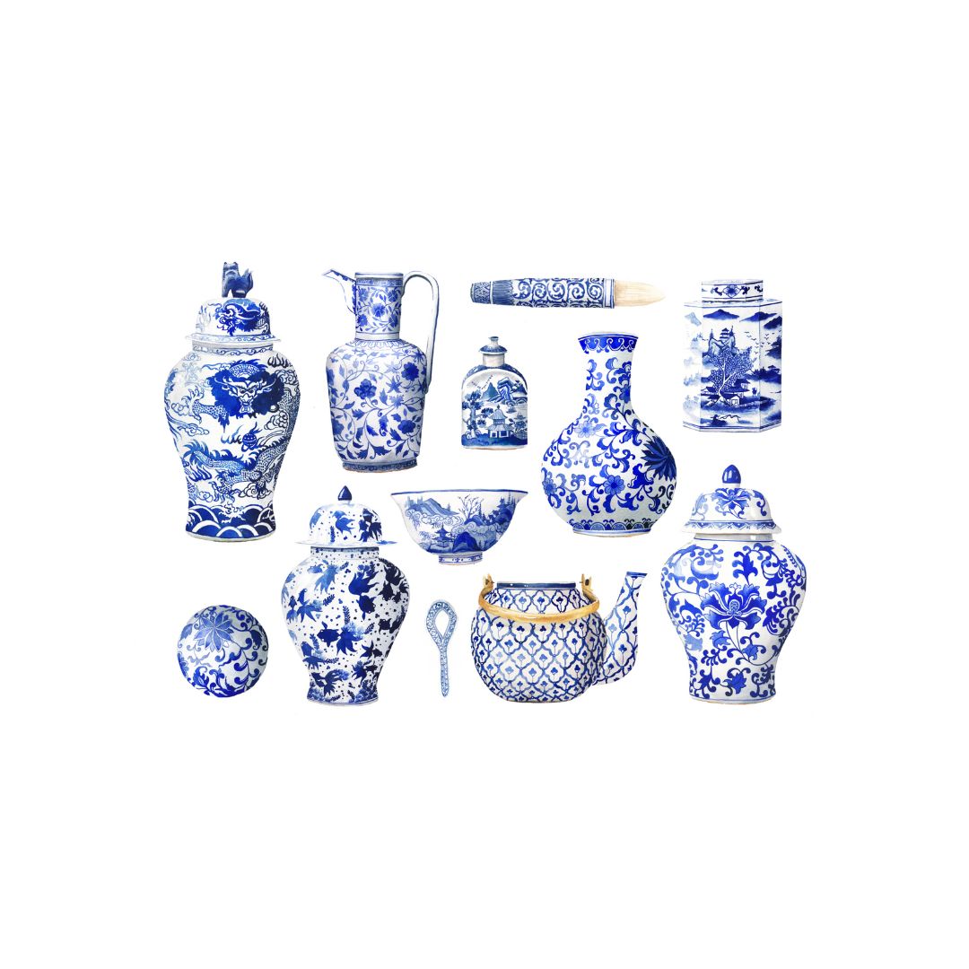 Blue Porcelain Art Print