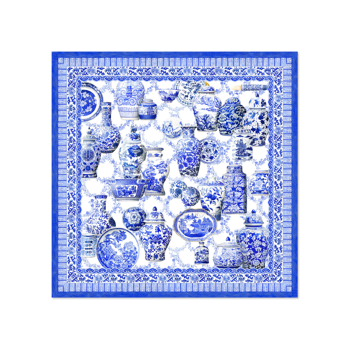 Blue Porcelain Scarf