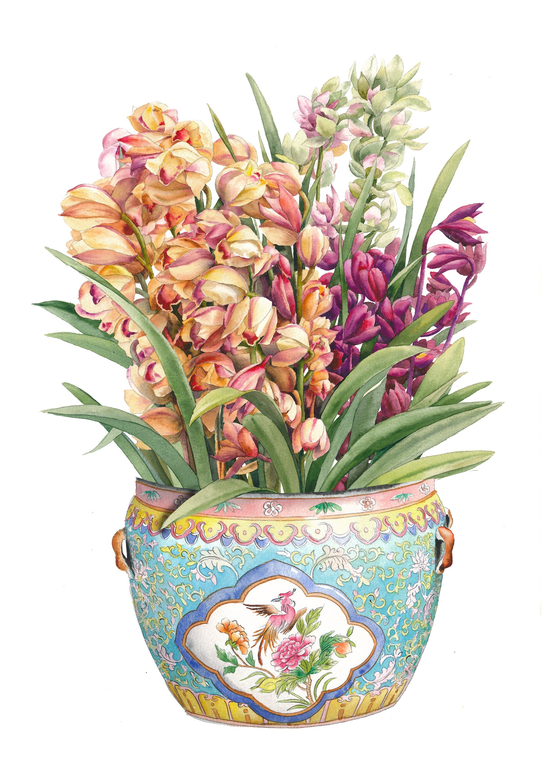 Peranakan Porcelain with Flowers Art Print