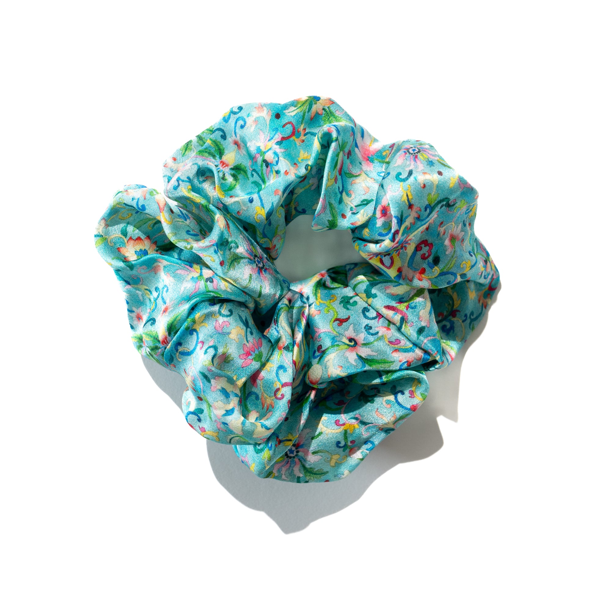 Chinese Floral Silk Scrunchies