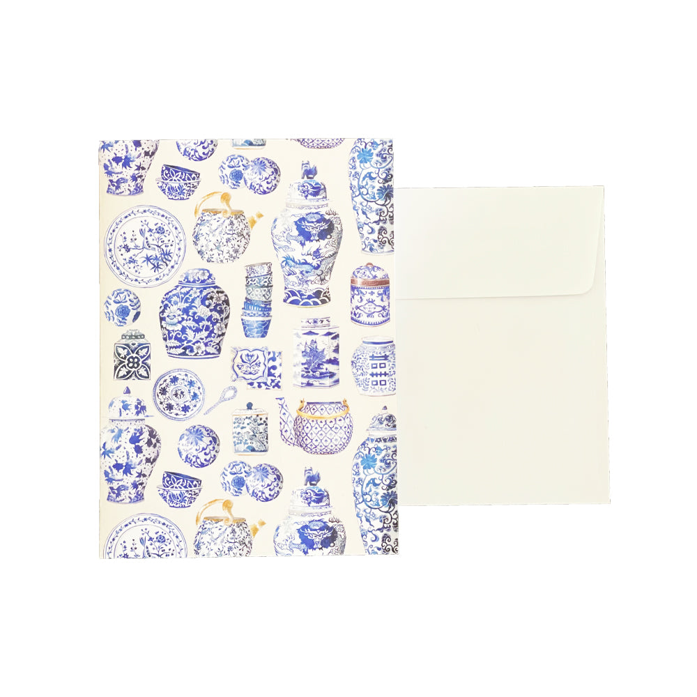 Blue Porcelain Greeting Card