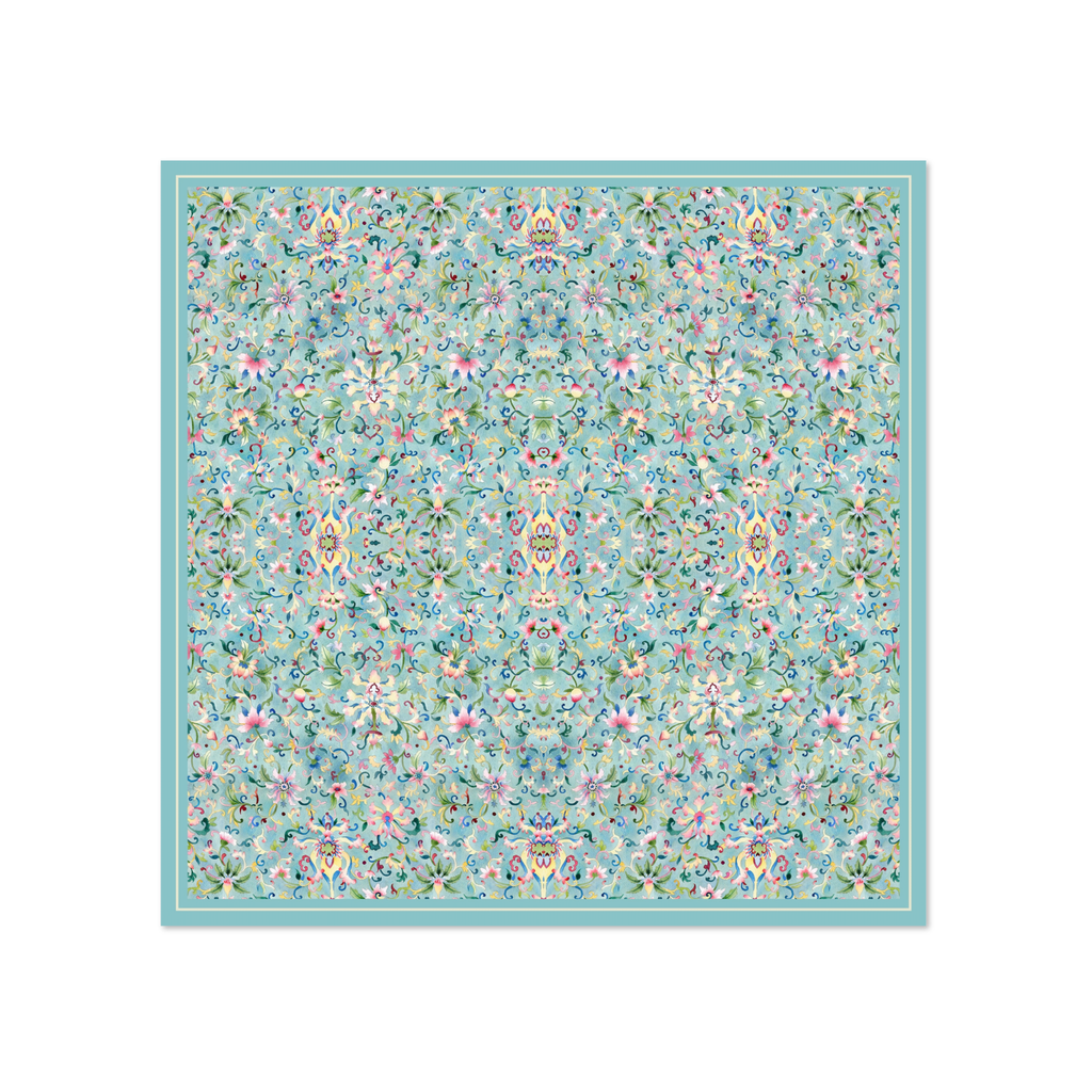 Chinese Floral Silk Scarf