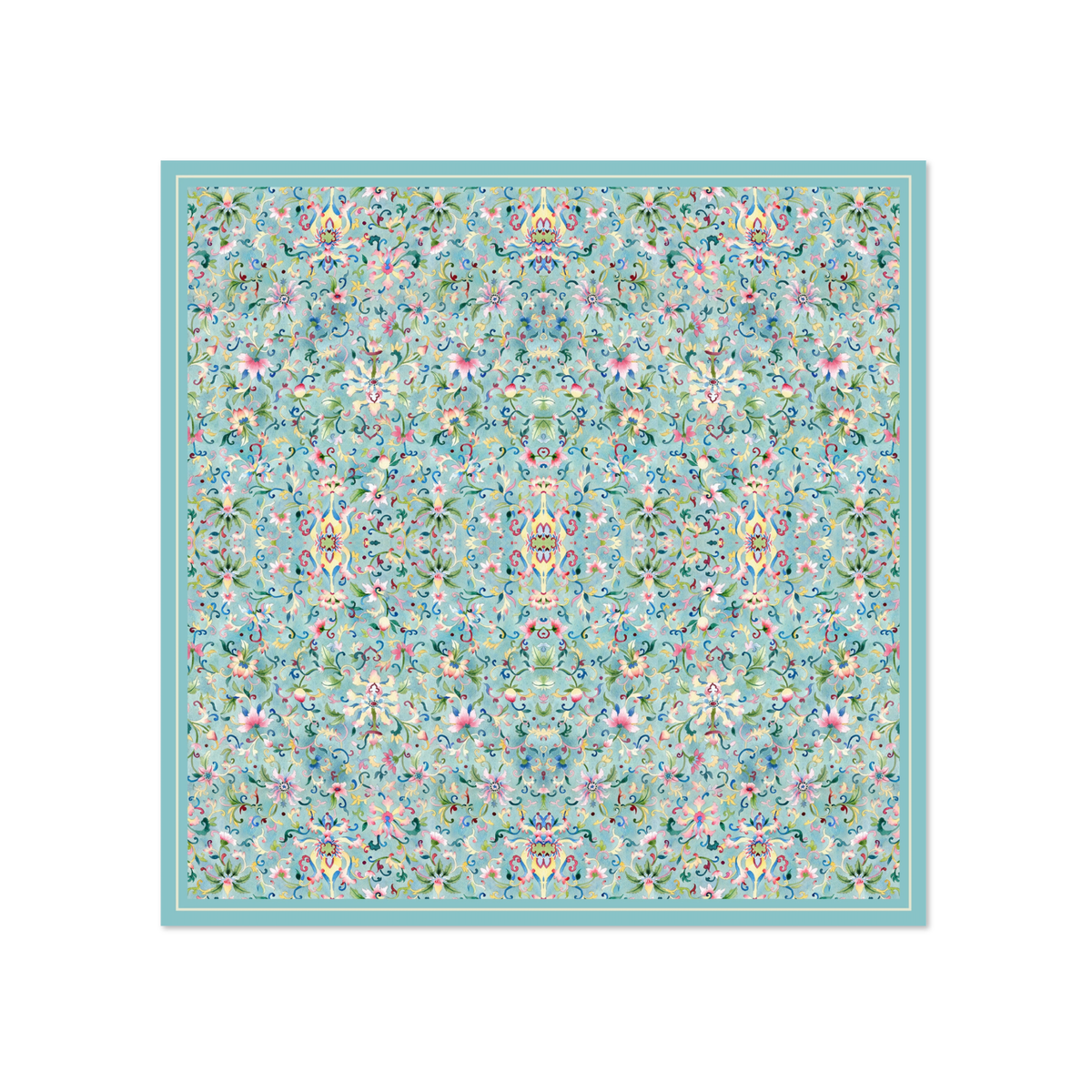Chinese Floral Silk Scarf