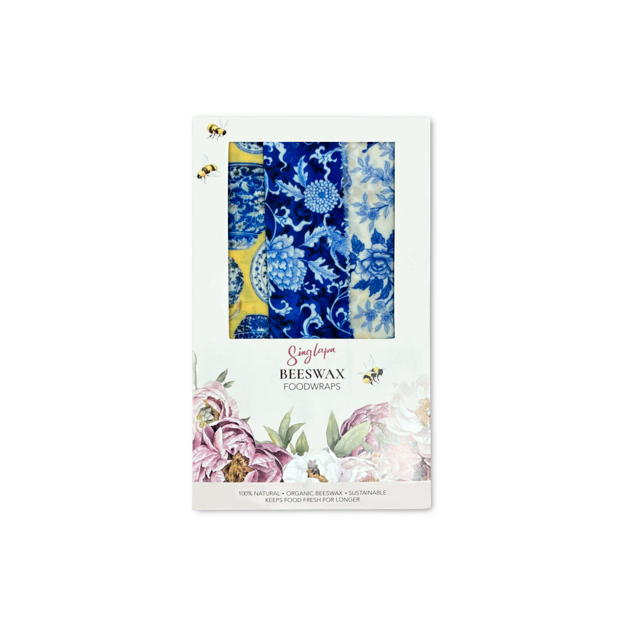 Chinoiserie Blues Beeswax Wrap