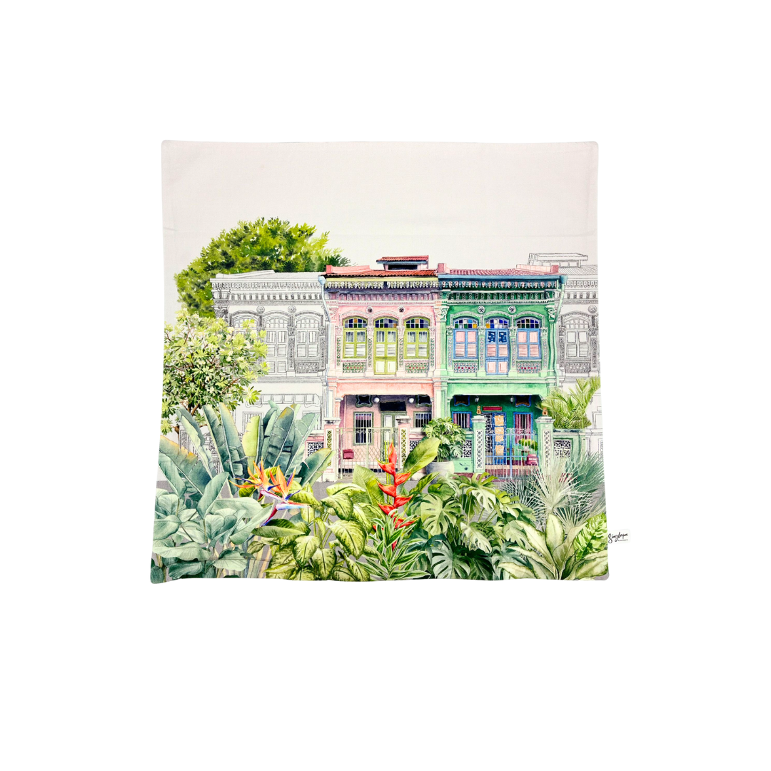 Peranakan Shophouse Cushion Cover