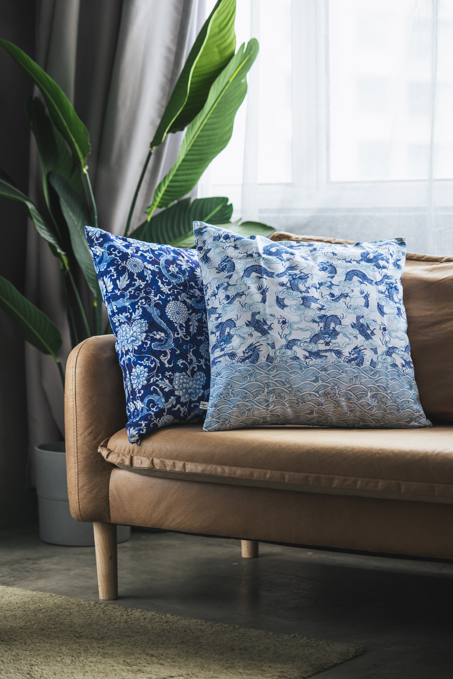 White Dragon Cushion Cover