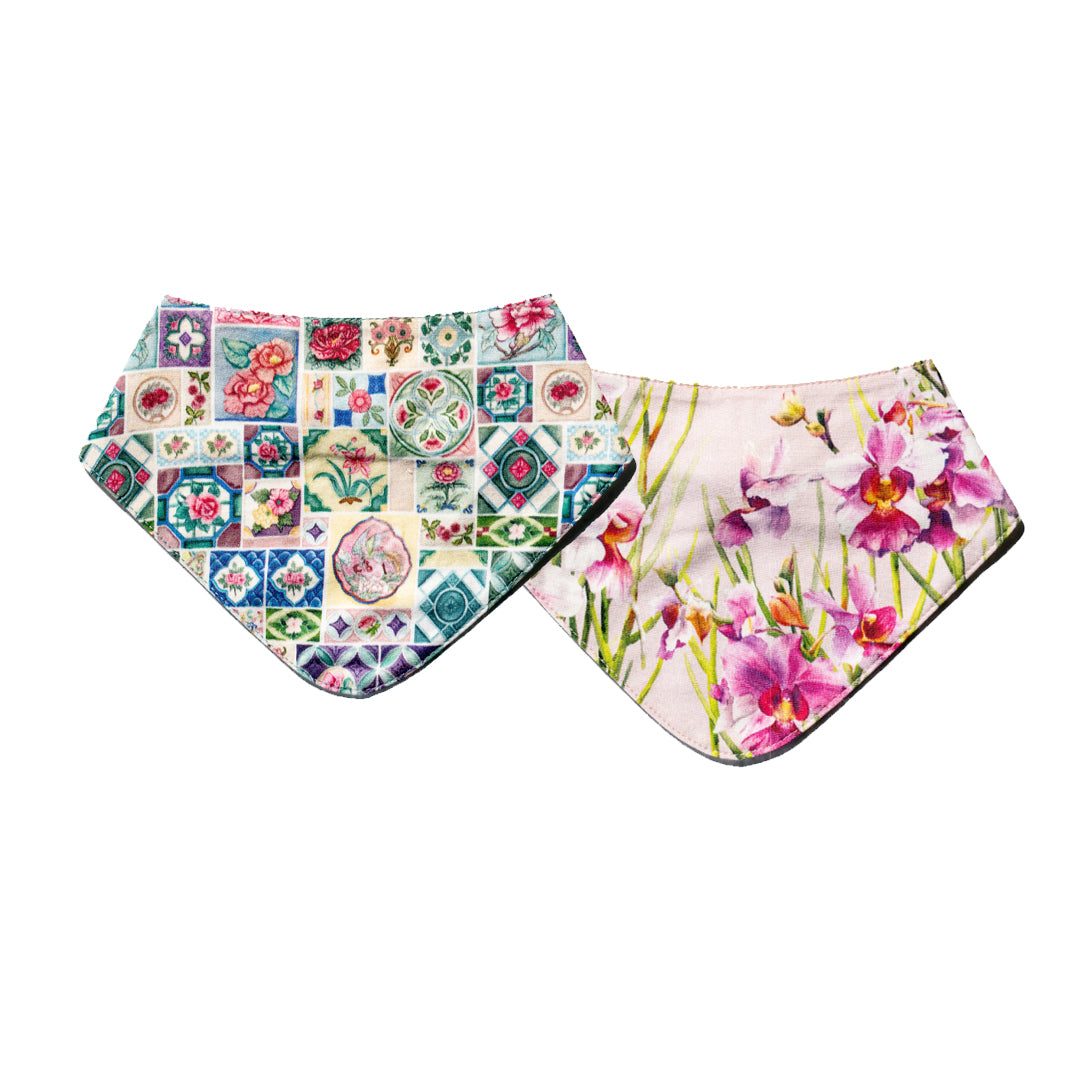 Blooms & Tiles Baby Bibs