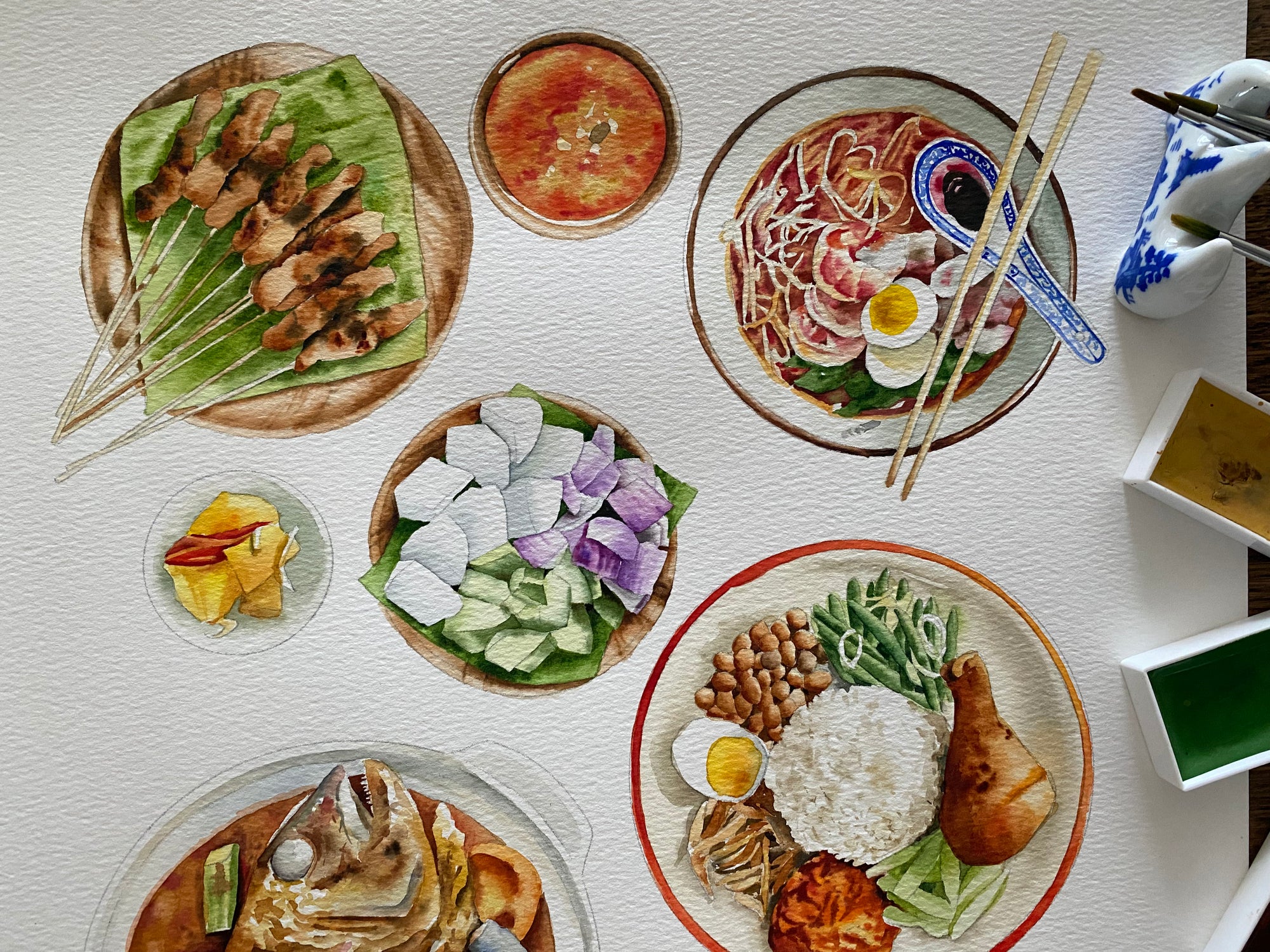 Singapore Hawker Food Oven Mittens