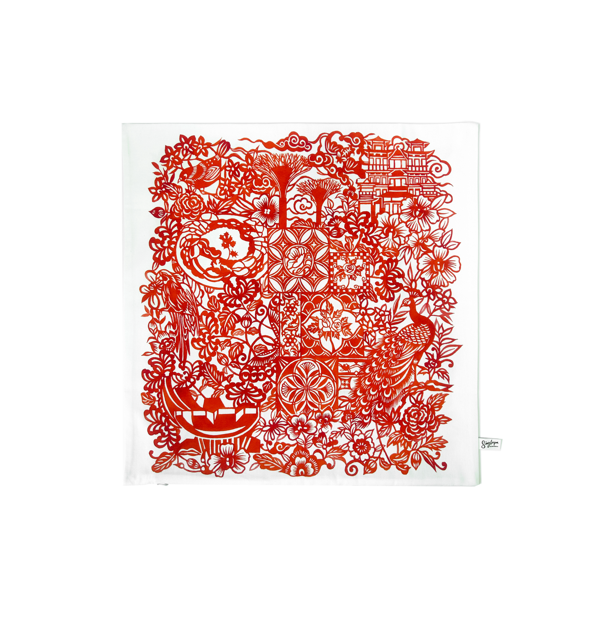 Singapore Paper Cut Cushion Cover