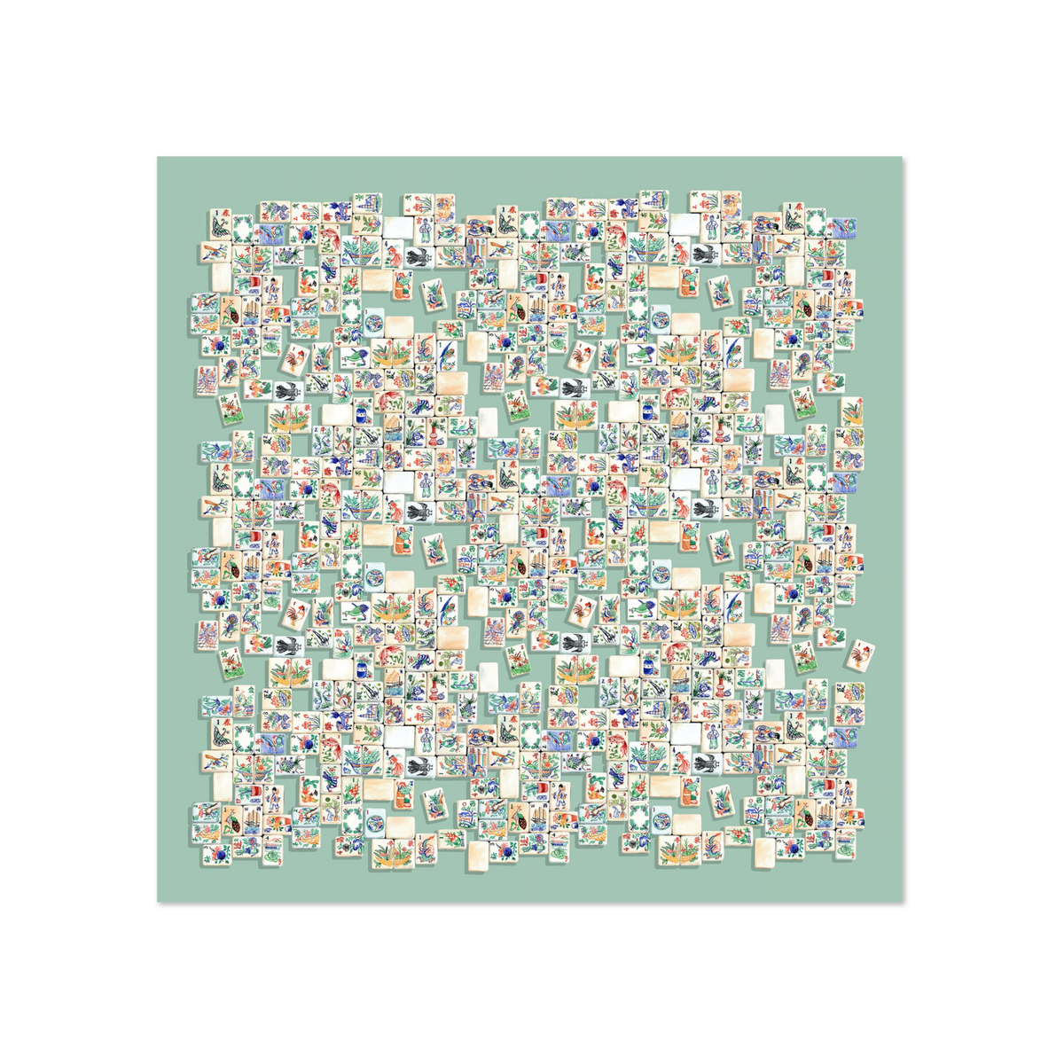 Mahjong Silk Scarf