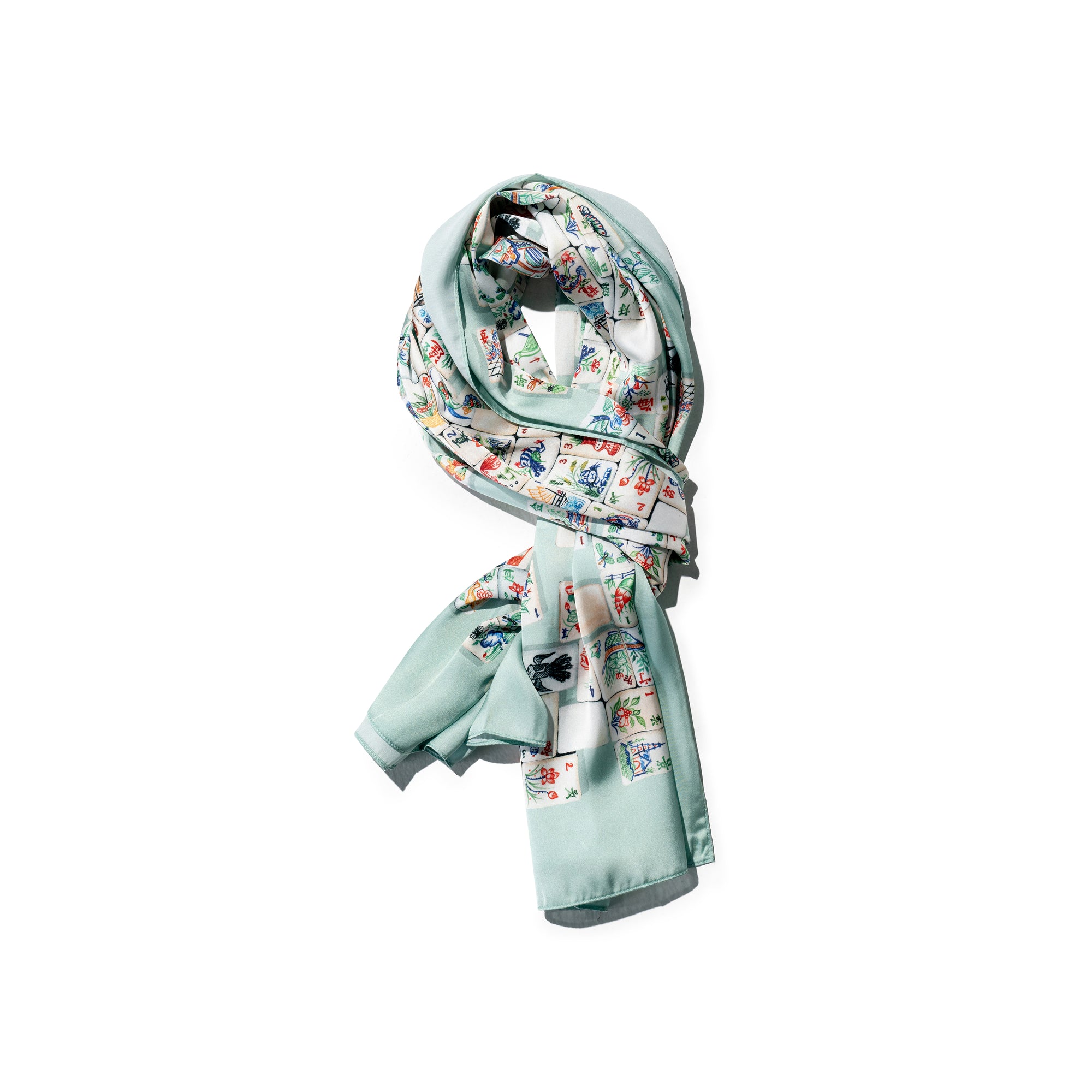 Mahjong Silk Scarf