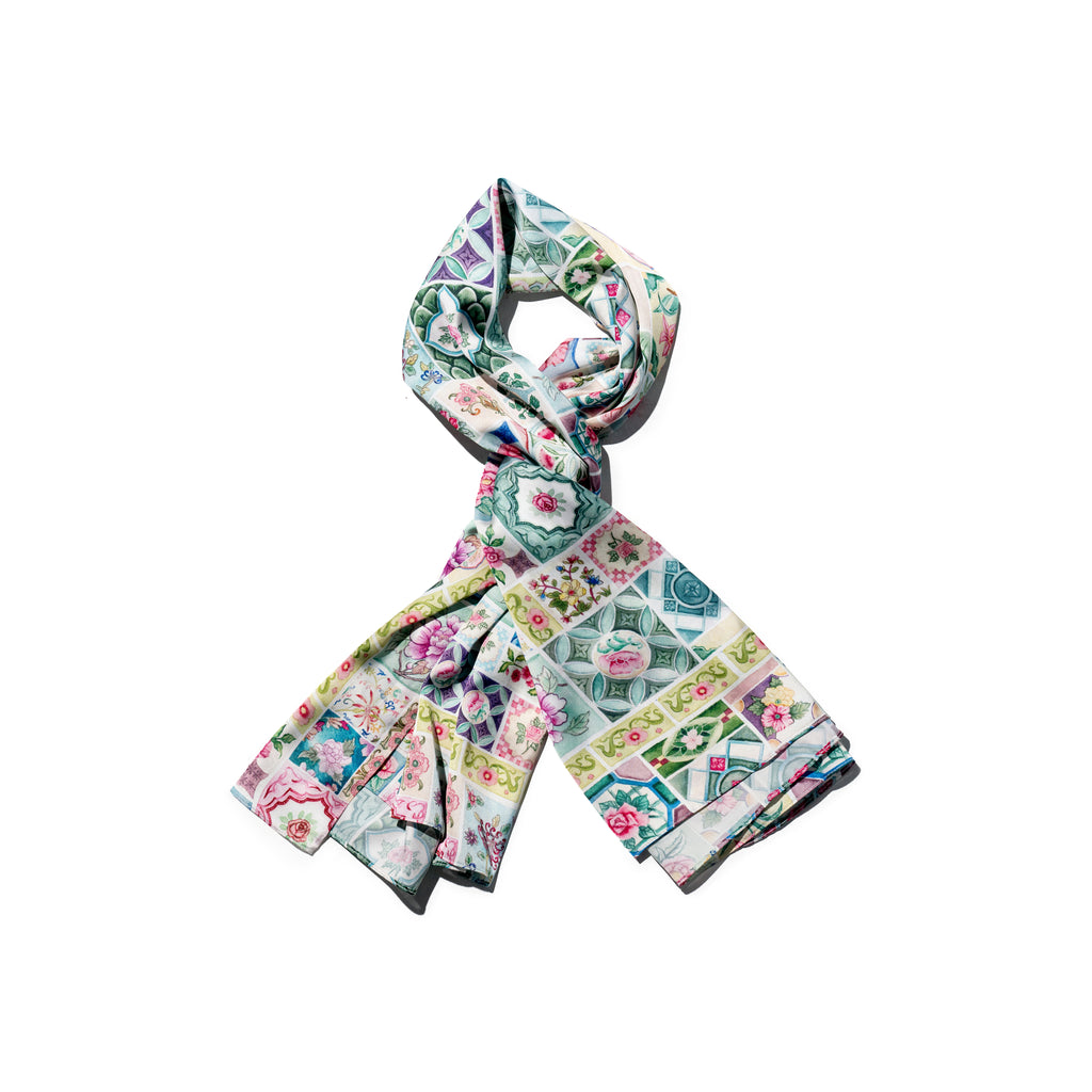 Peranakan Tiles Silk Scarf