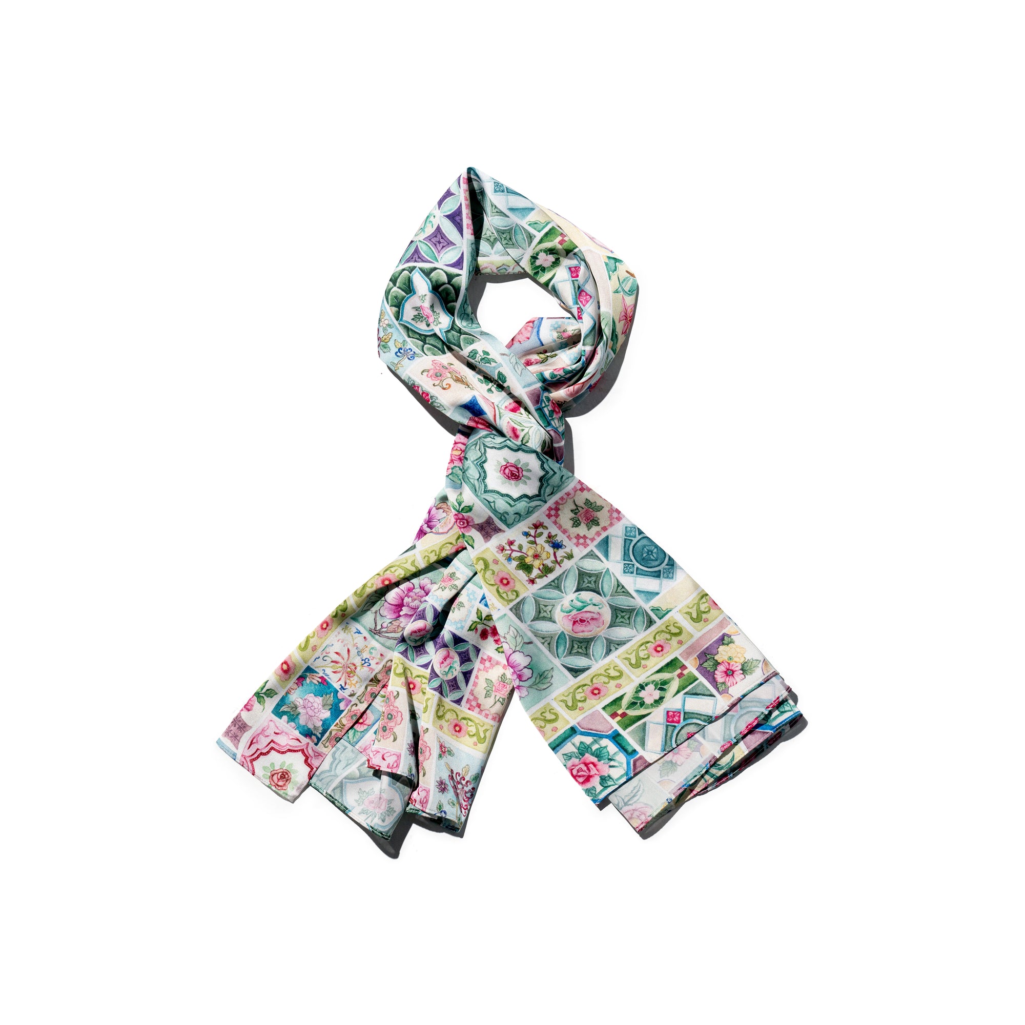 Peranakan Tiles Silk Scarf