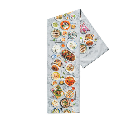 Singapore Hawker Food Table Runner
