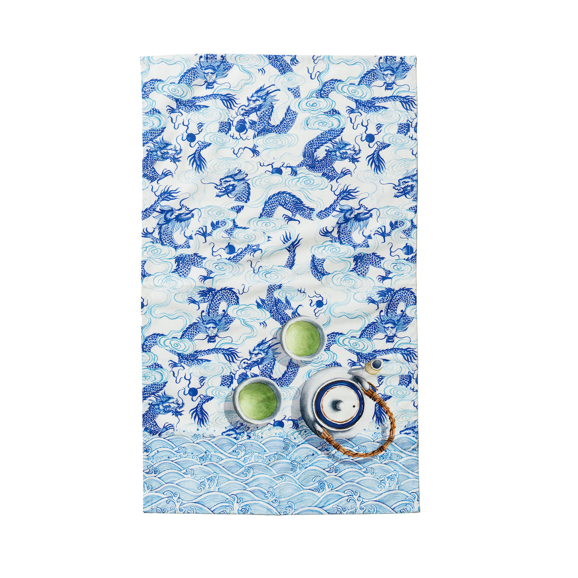 White Dragon Tea Towel