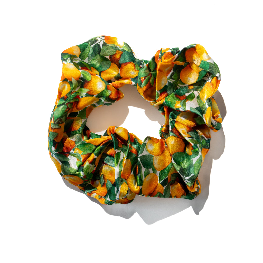 "Kum" Orange Tree Silk Scrunchies