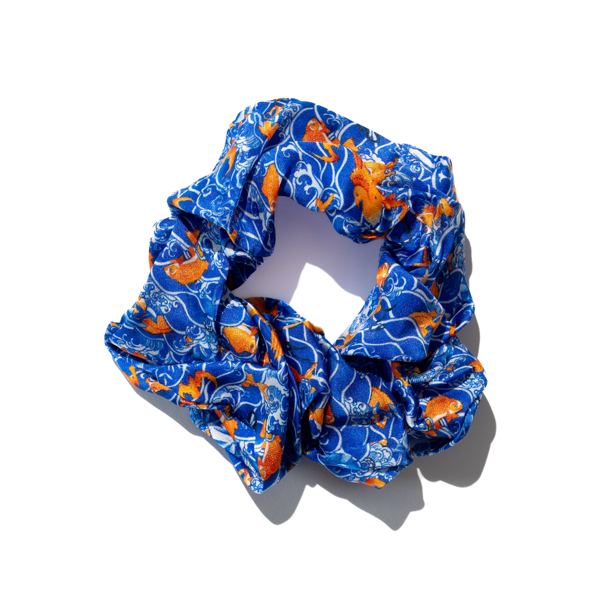 Oriental Wave Silk Scrunchies