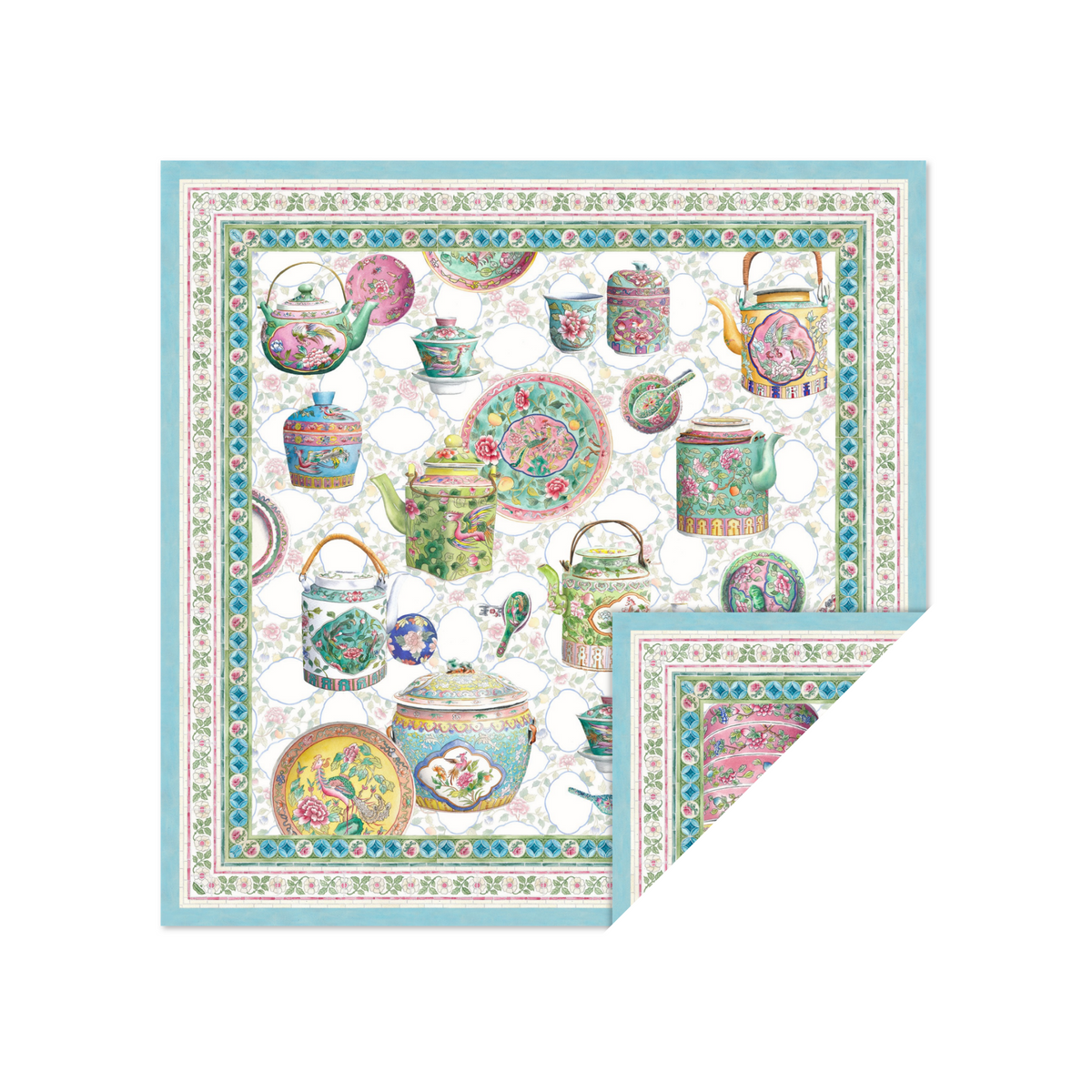 Peranakan Porcelain Double-Sided Scarf