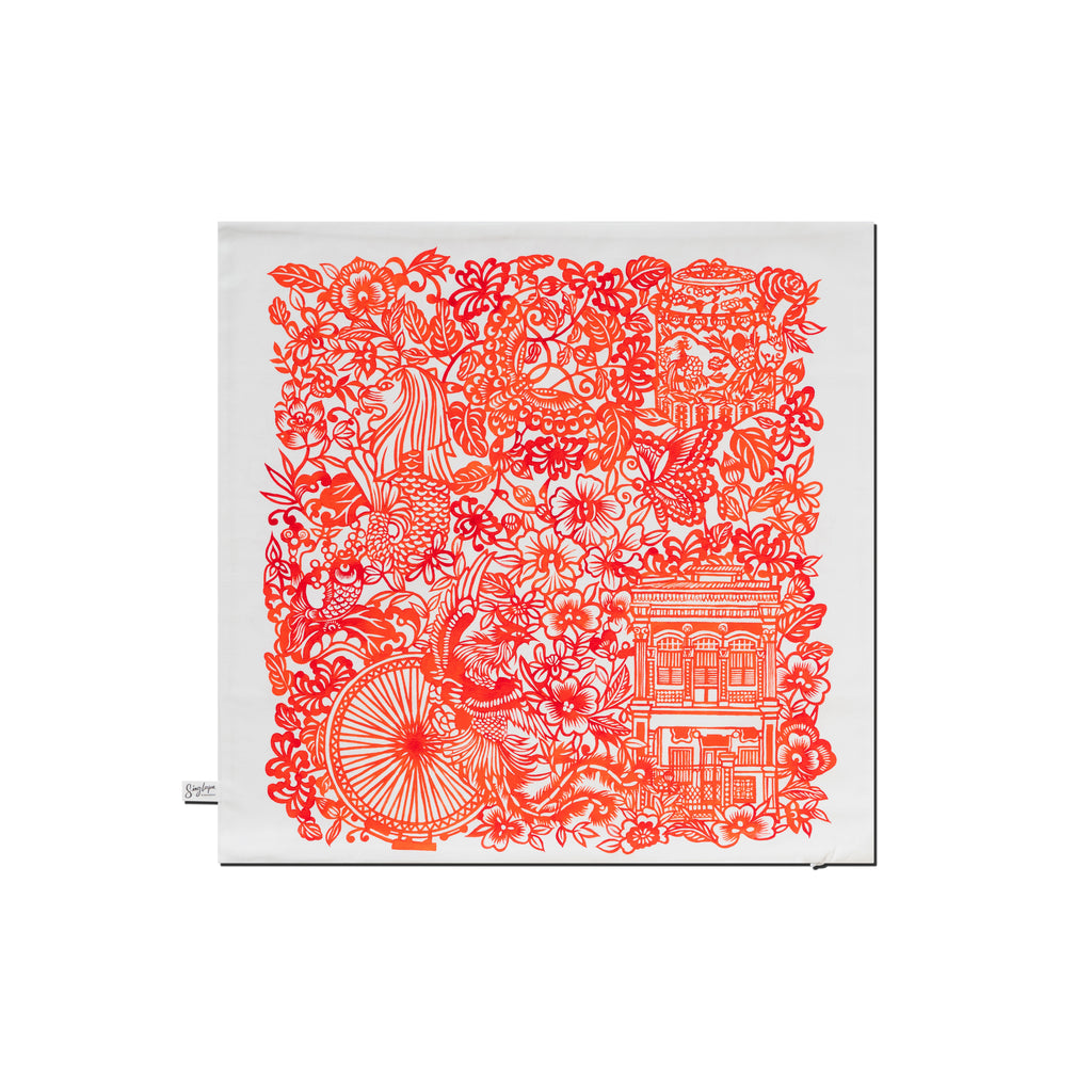 Singapore Paper Cut Cushion Cover