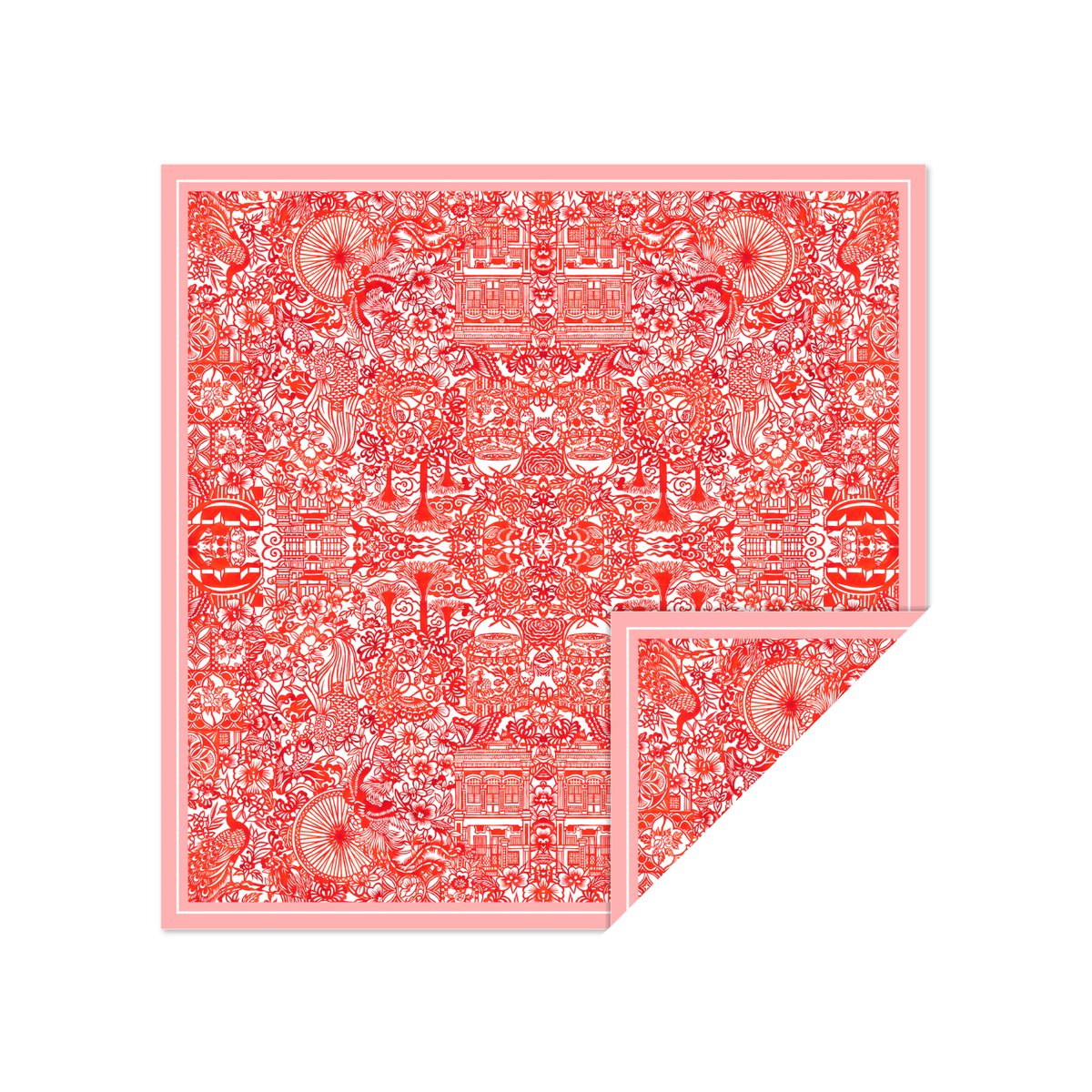 Singapore Papercut Double-Sided Scarf