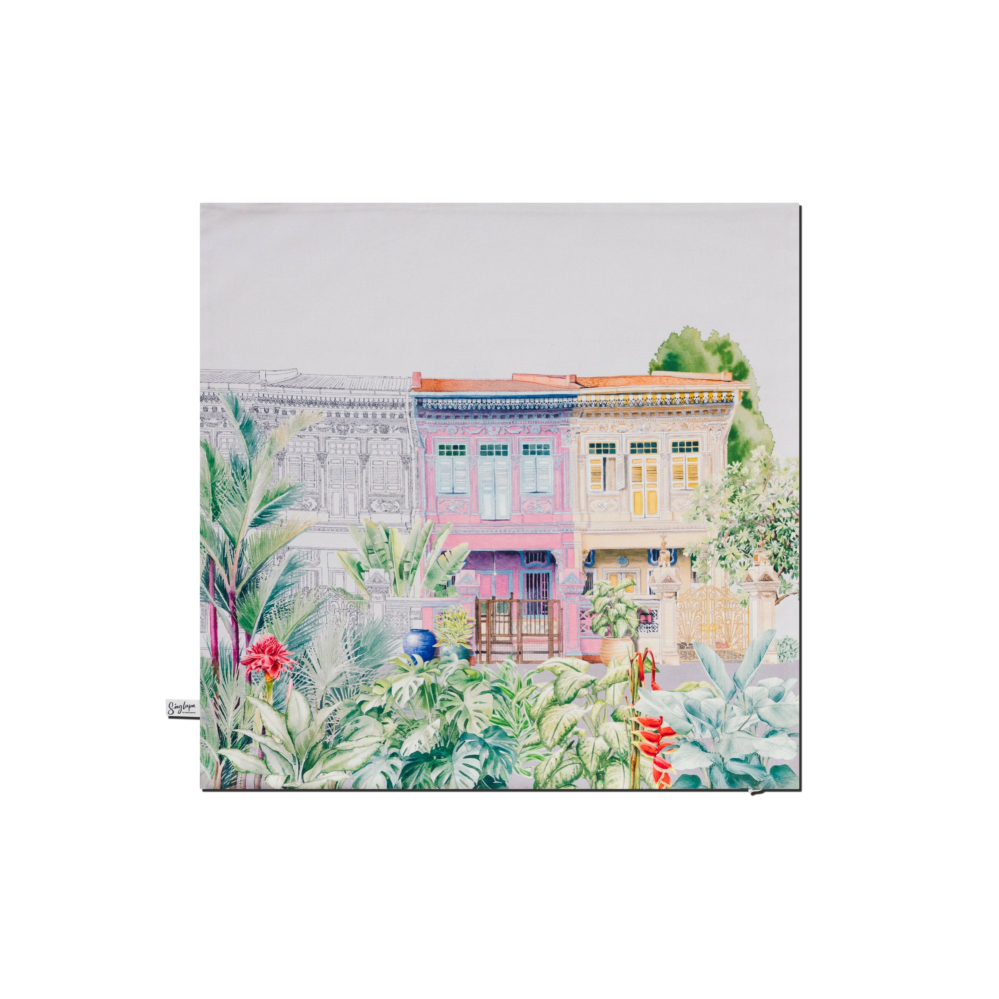 Peranakan Shophouse Cushion Cover