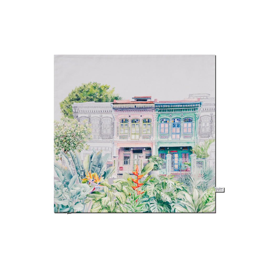 Peranakan Shophouse Cushion Cover