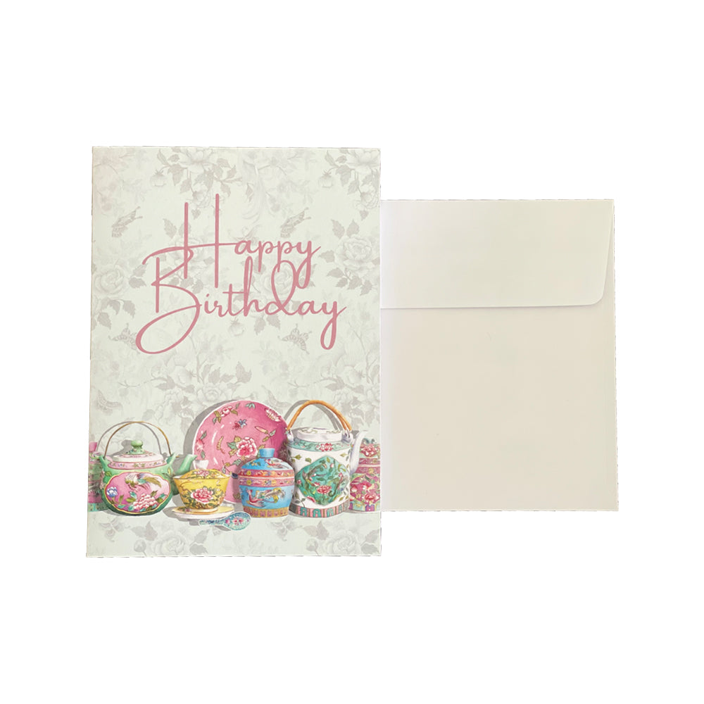 Peranakan Teapot (Happy Birthday) Greeting Card