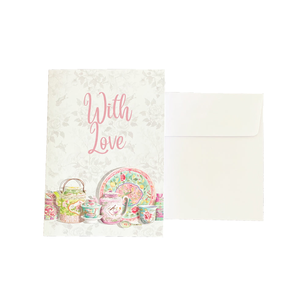 Peranakan Porcelain (With Love) Greeting Card