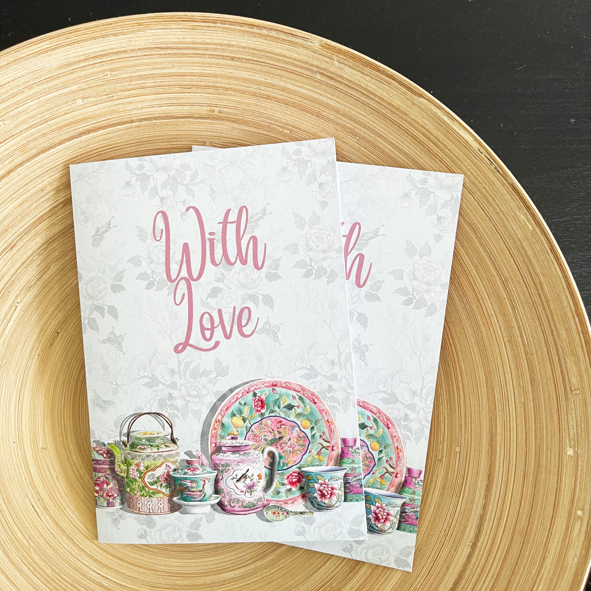Peranakan Porcelain (With Love) Greeting Card