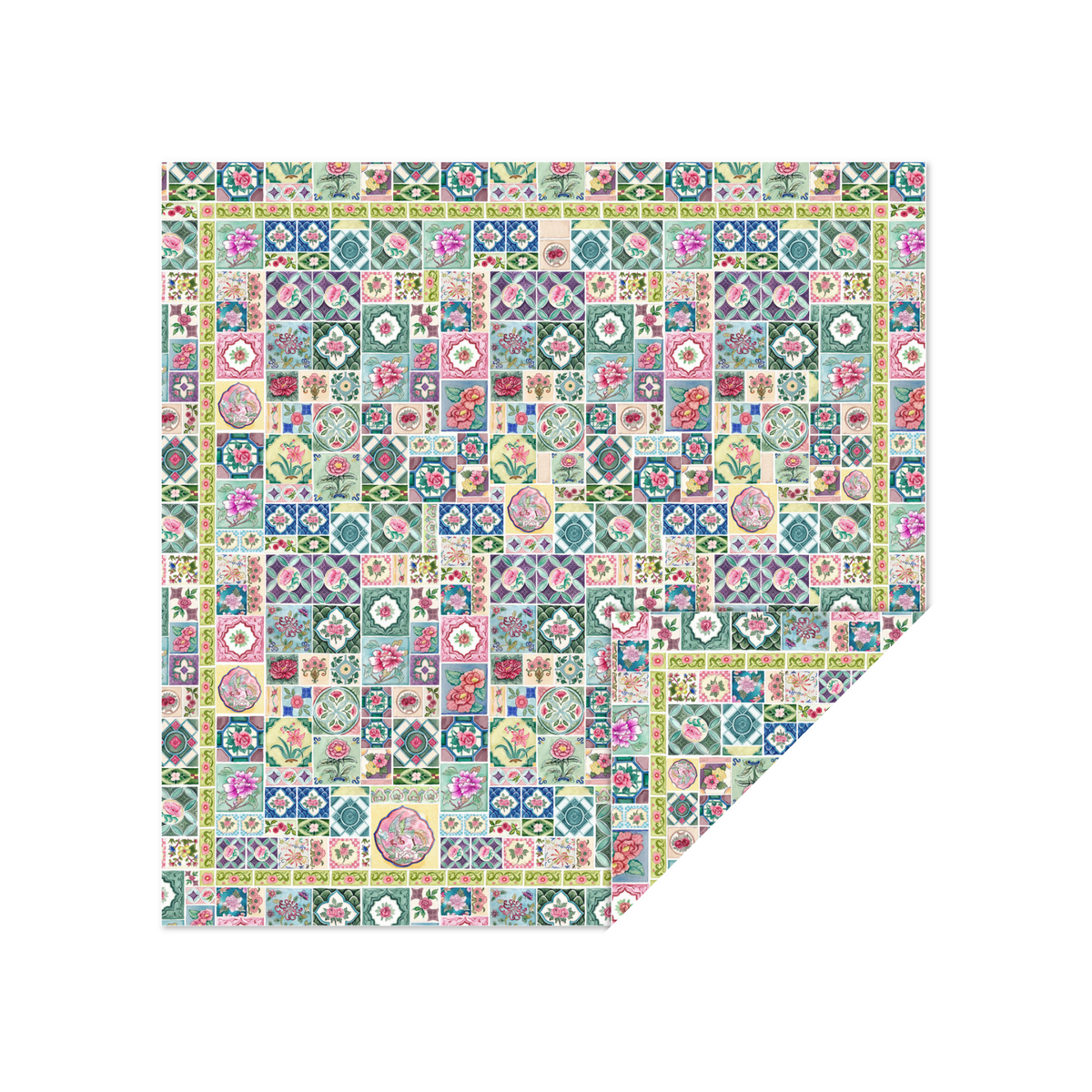 Peranakan Tiles Double-Sided Scarf