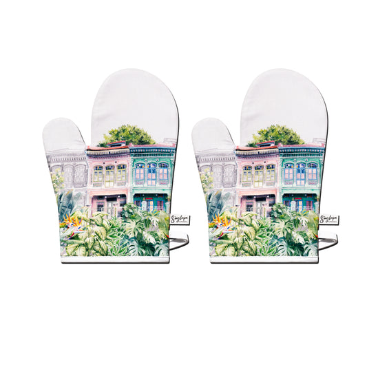 Peranakan Shophouses Oven Mittens