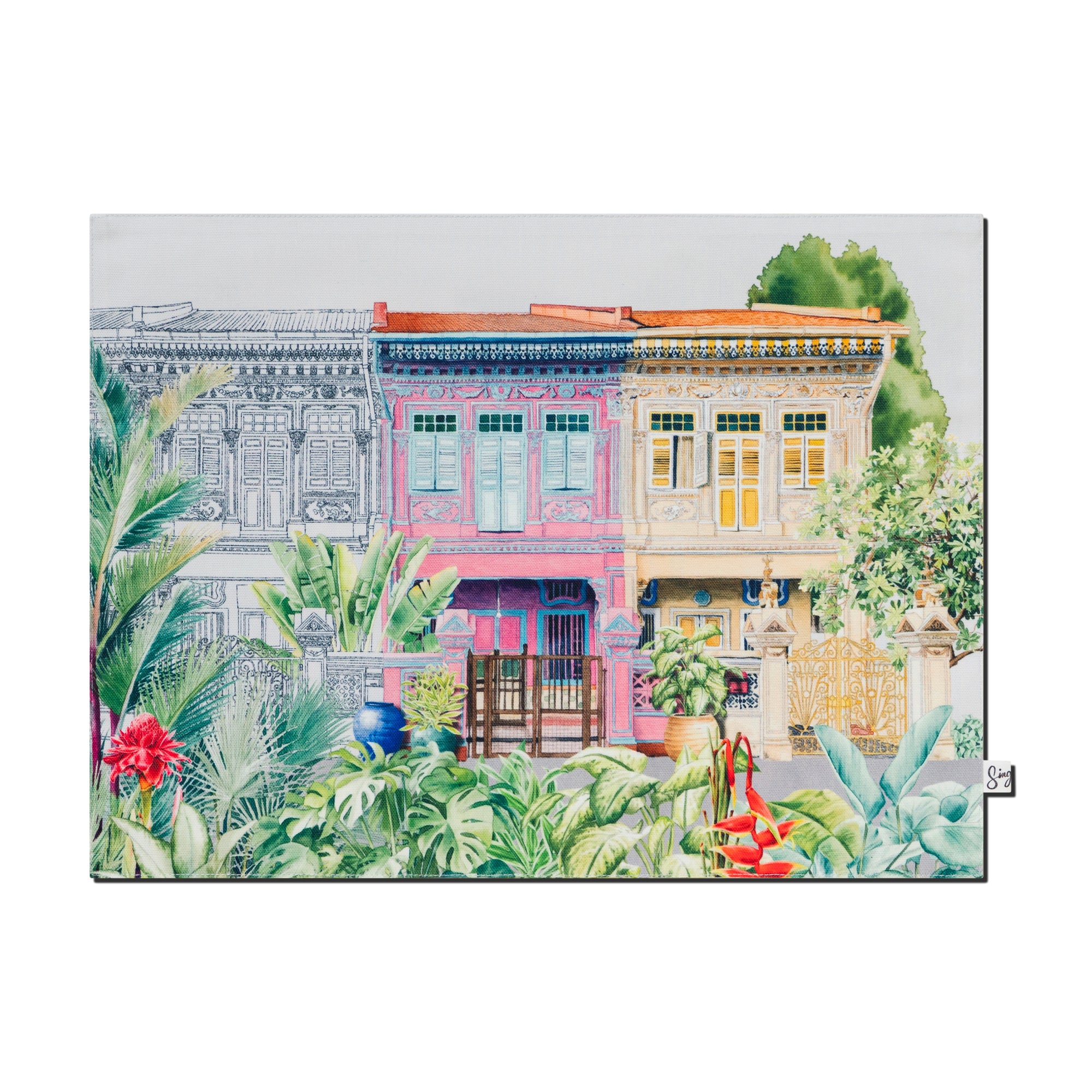 Peranakan Shophouse Placemats (Double-Sided) (Set of 2)