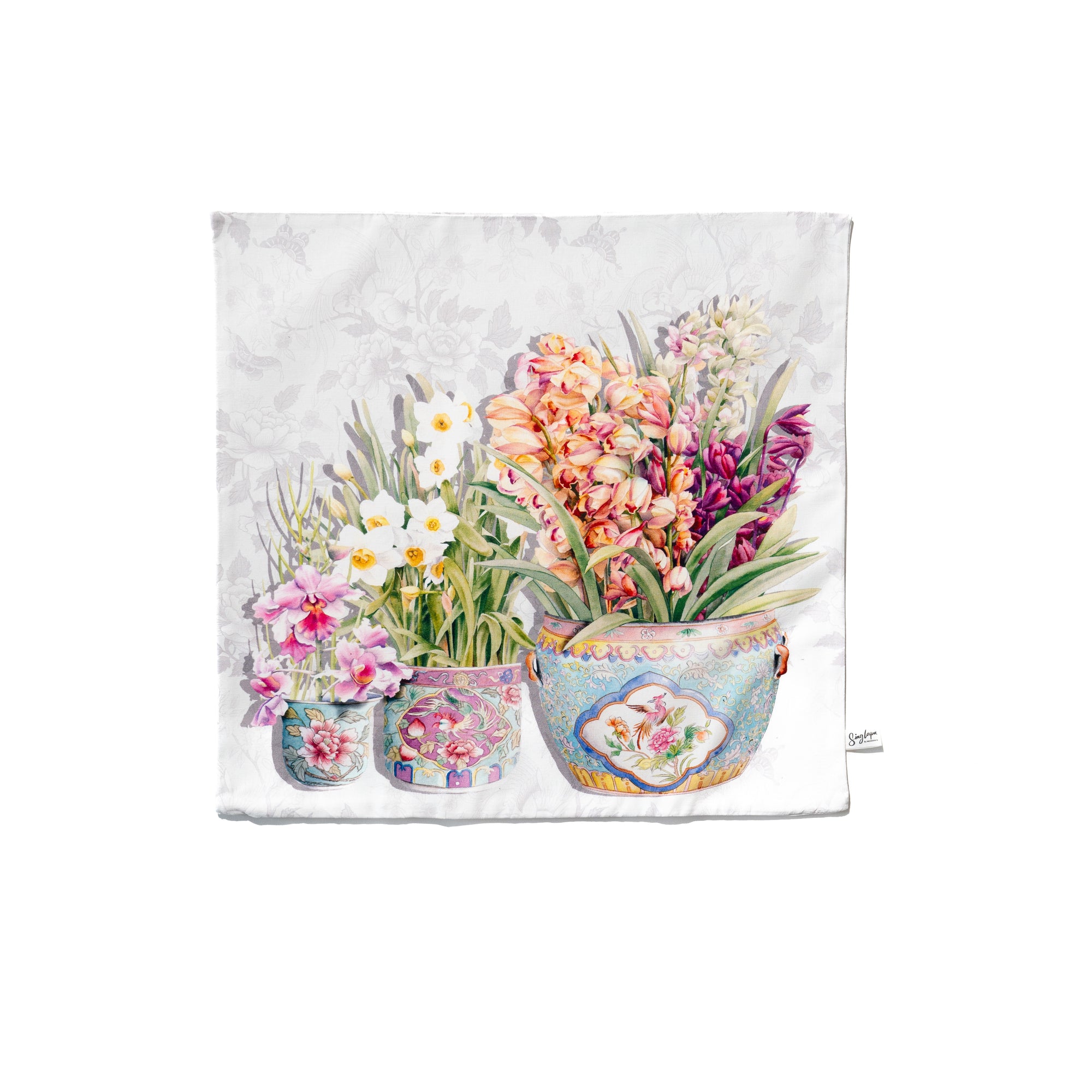 Peranakan Porcelain Cushion Cover